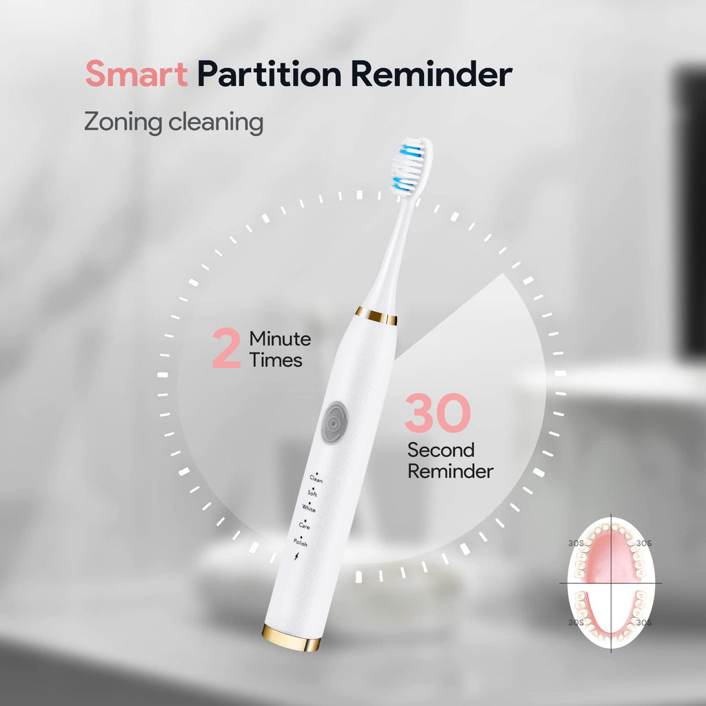 Rechargeable Sonic Toothbrush 2-Pack White Pink Q30042