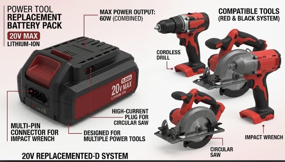20V Max 2.0Ah Lithium-Ion Battery Pack with Dual USB Ports N9438