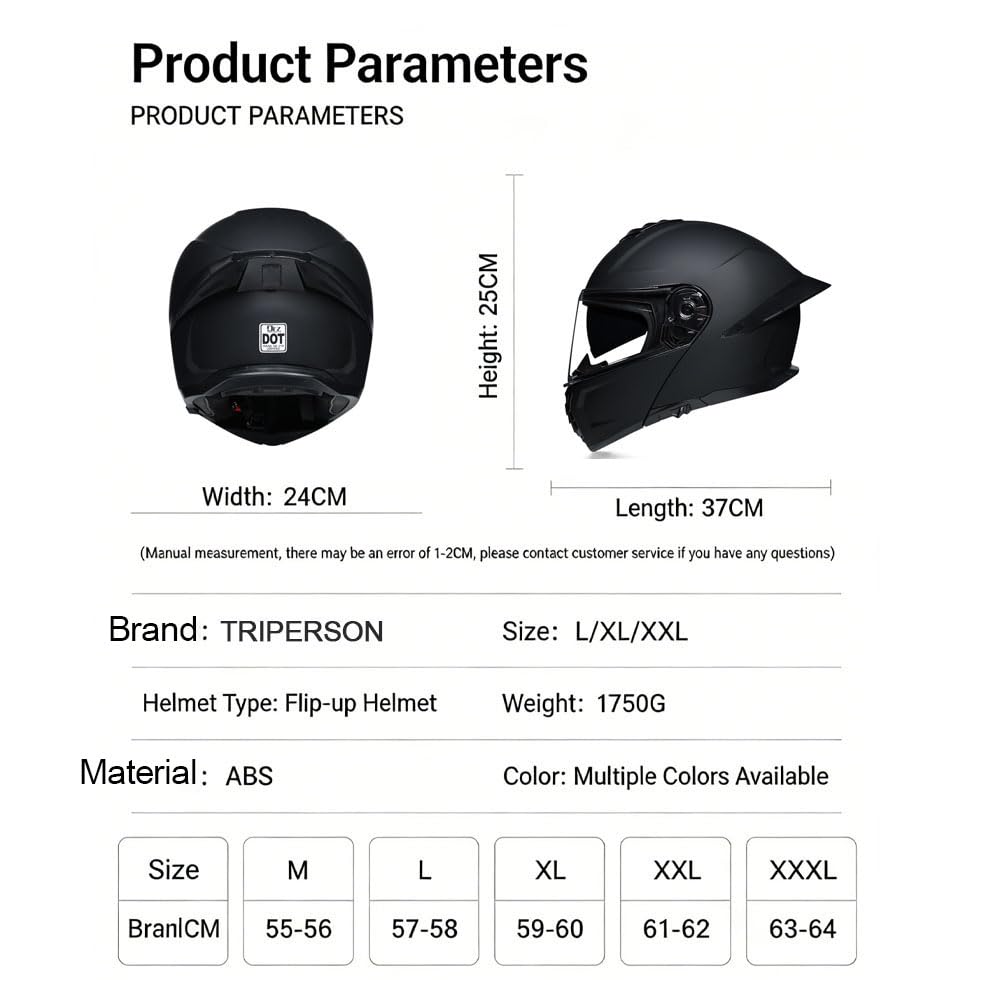Modular Flip-Up Full Face Motorcycle Helmet with Dual Visor S717