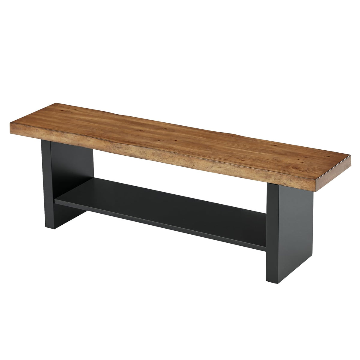 55" Solid Wood 2-Tier Shoe Storage Bench Z68723