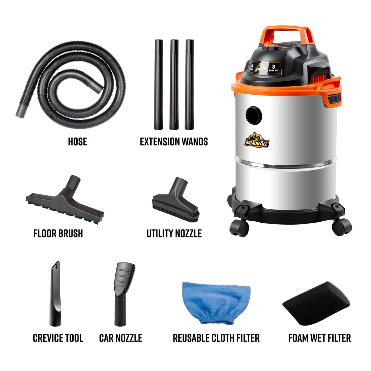 4 Gallon Stainless Steel Wet/Dry Vacuum O774846