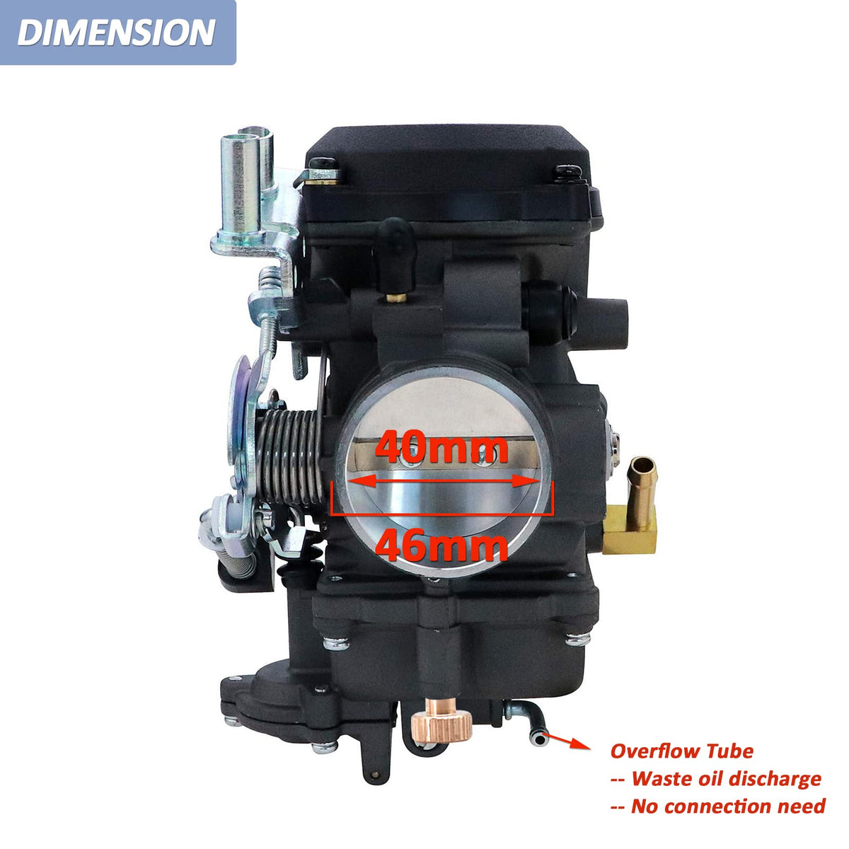 CV40 Carburetor with Fuel Filter Spark Plug Jets W260