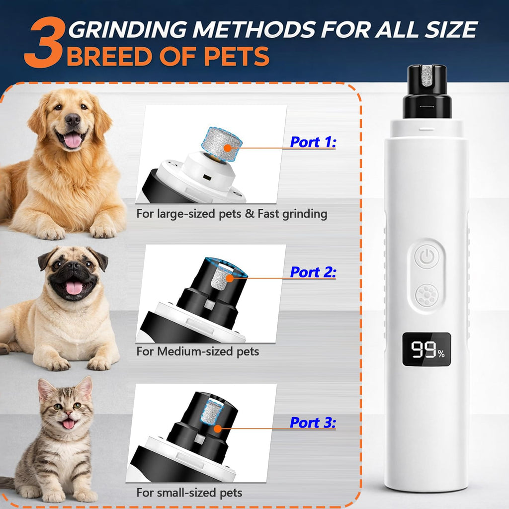 Dog Nail Grinder, 3-Speed Ultra Quiet with LED Light I3380
