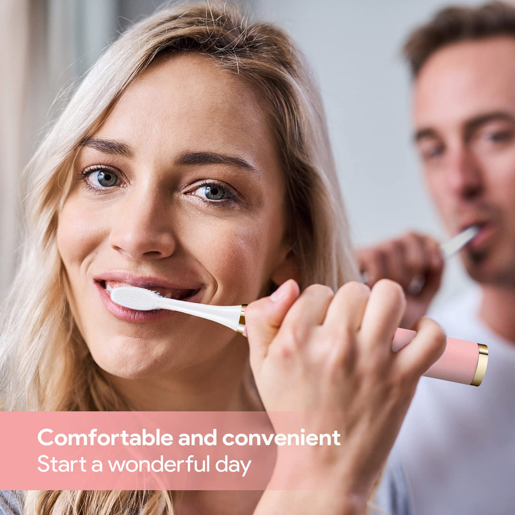 Rechargeable Sonic Toothbrush 2-Pack White Pink Q30042
