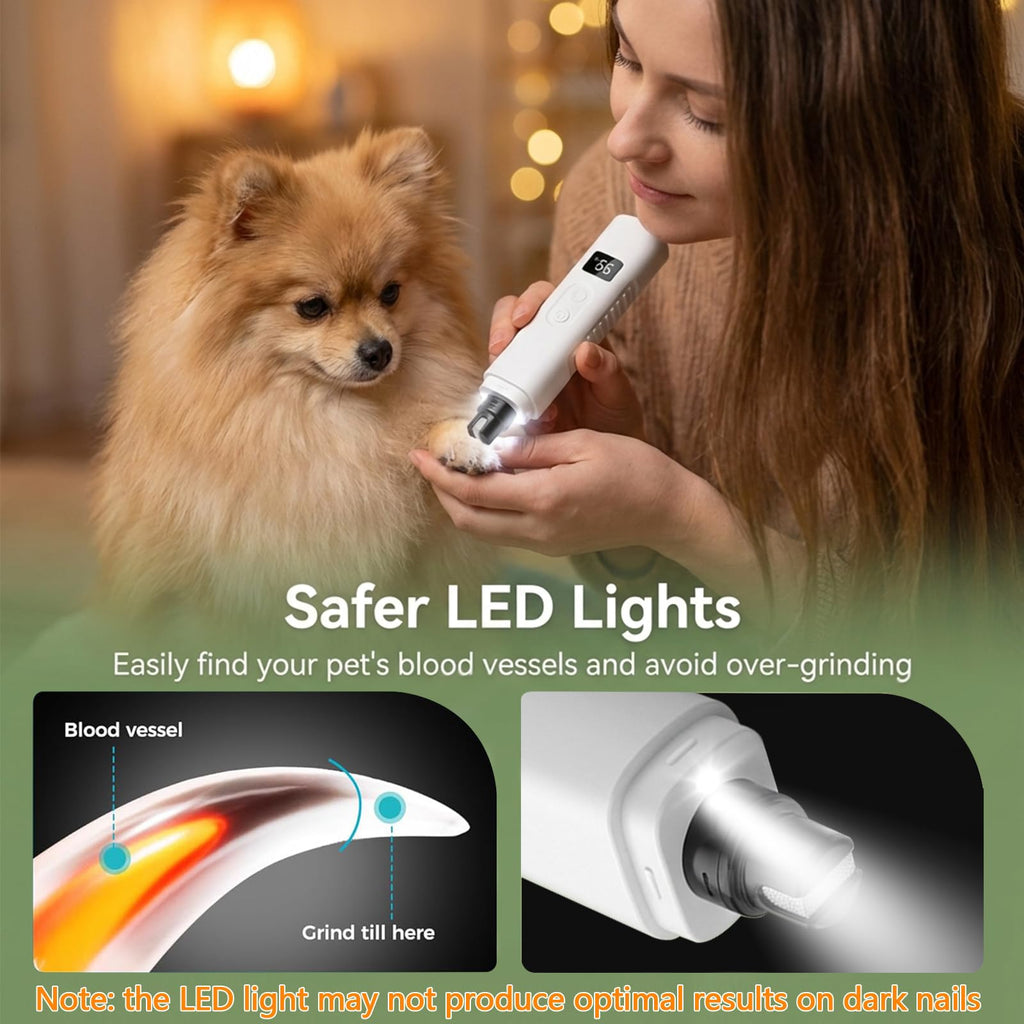 Dog Nail Grinder, 3-Speed Ultra Quiet with LED Light I3380