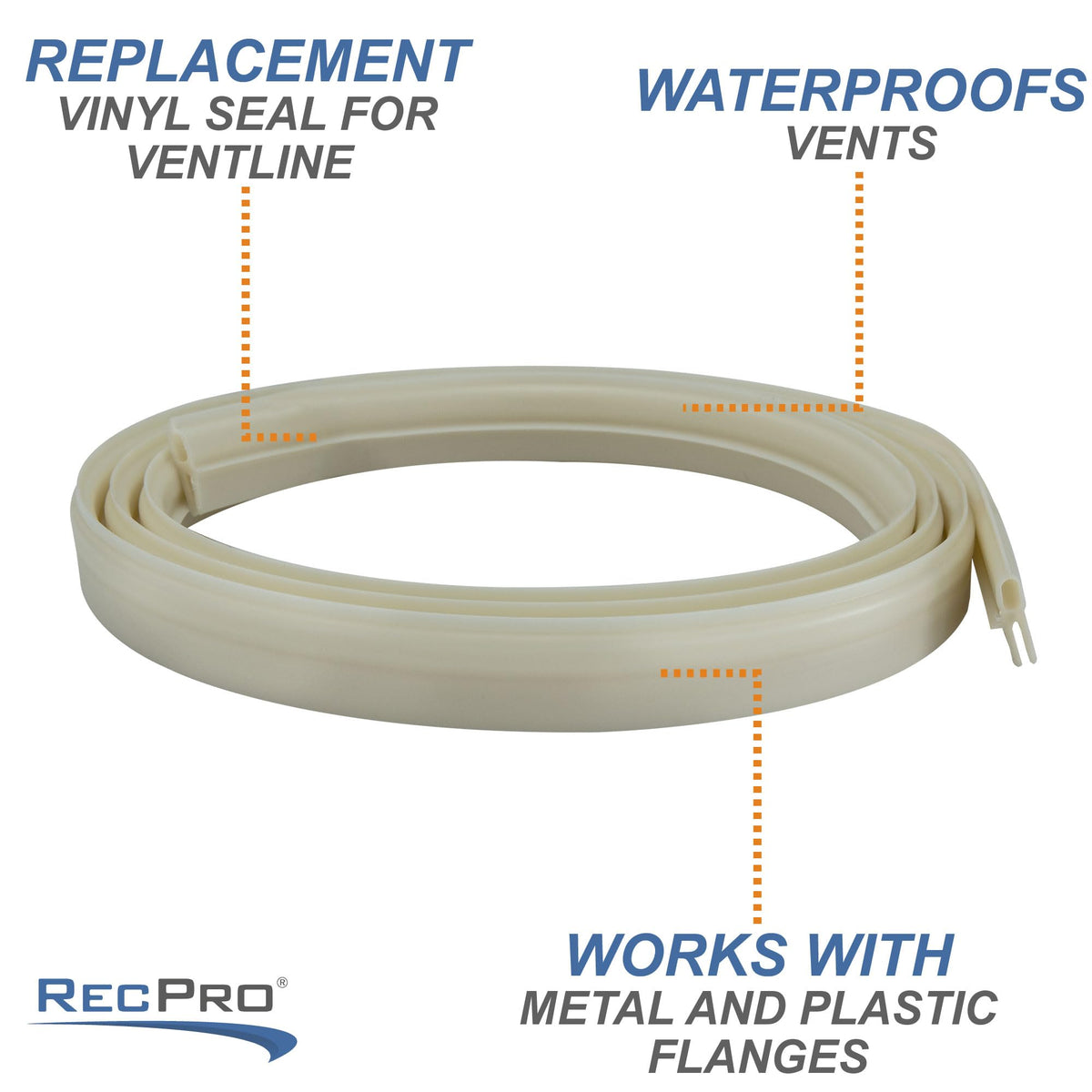 White Vinyl RV Roof Vent Seal 1 Pack Y144537
