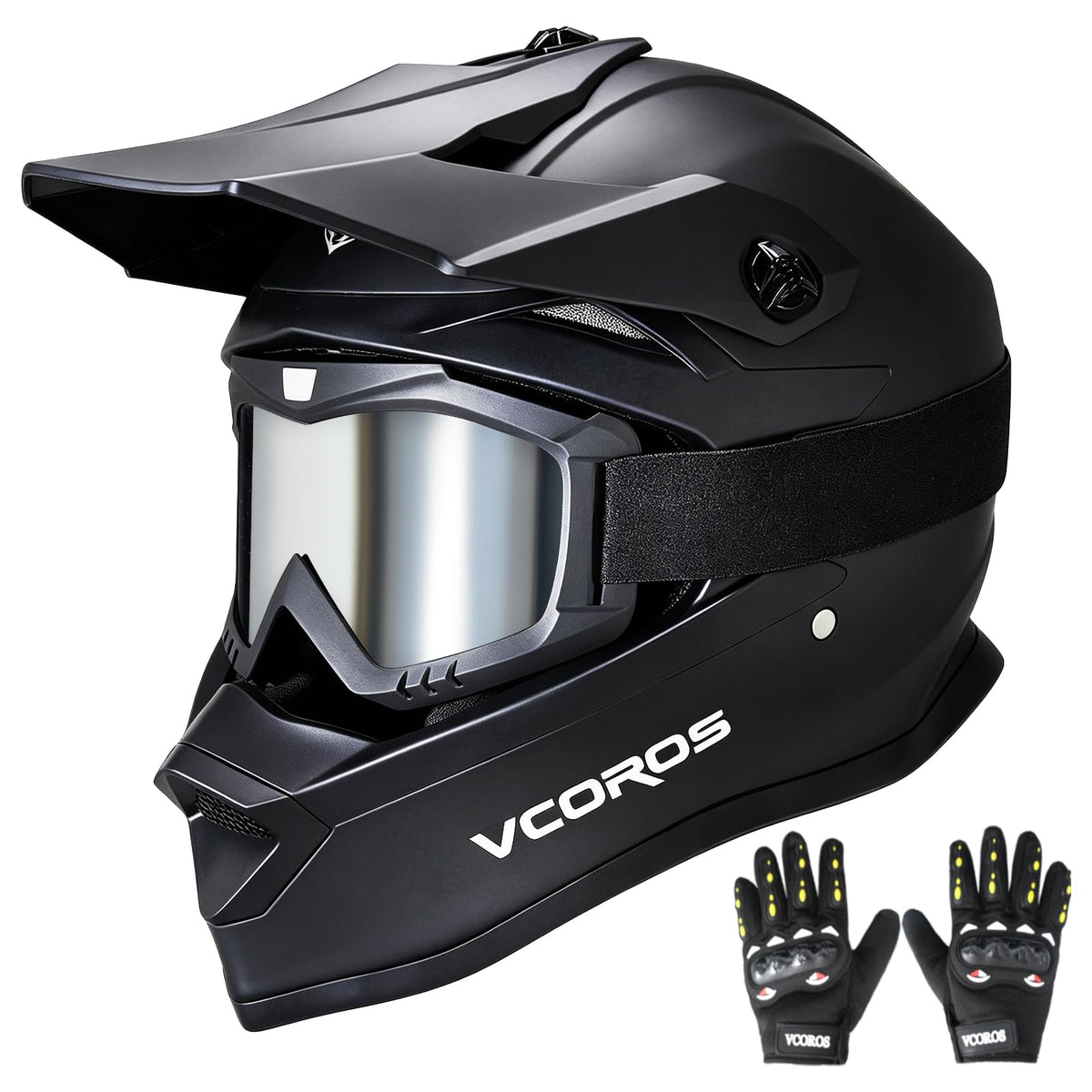 Kids Dirt Bike Helmet Set DOT Certified with Goggles Gloves B995741