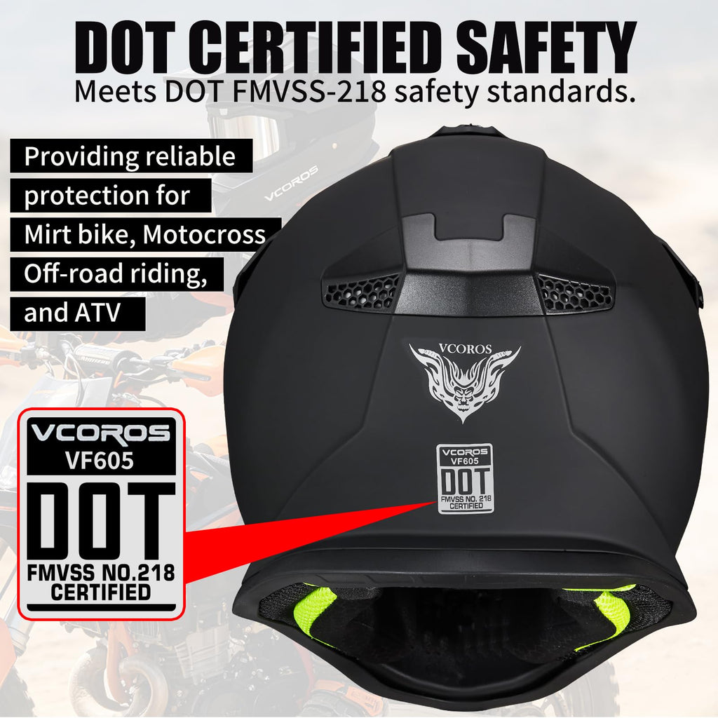 Kids Dirt Bike Helmet Set DOT Certified with Goggles Gloves B995741