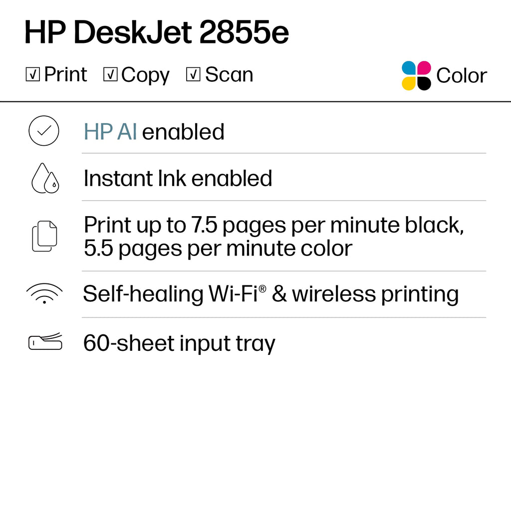Wireless All-in-One Color Inkjet Printer, Scanner, Copier B658