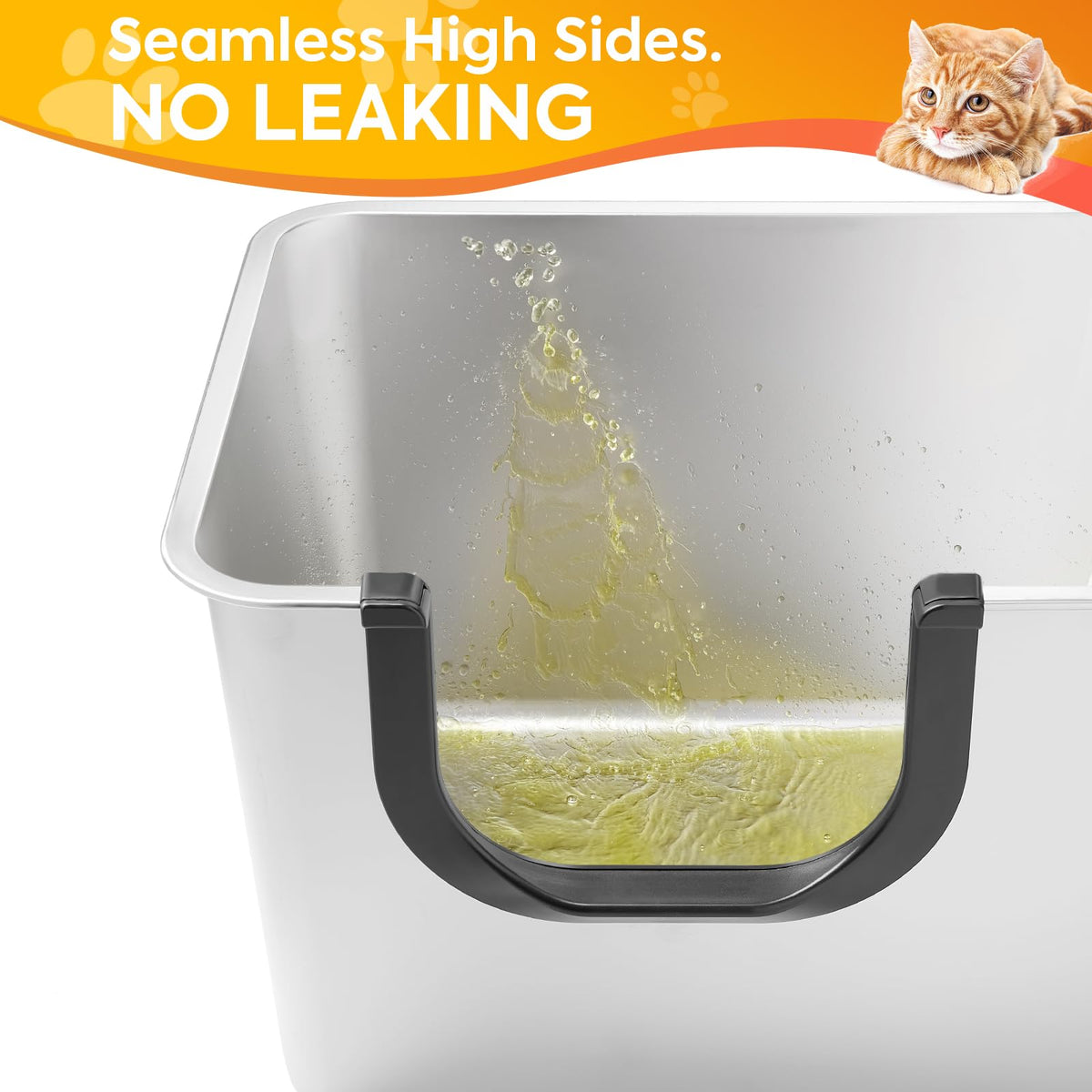 XXL High Sided Stainless Steel Litter Box X998078