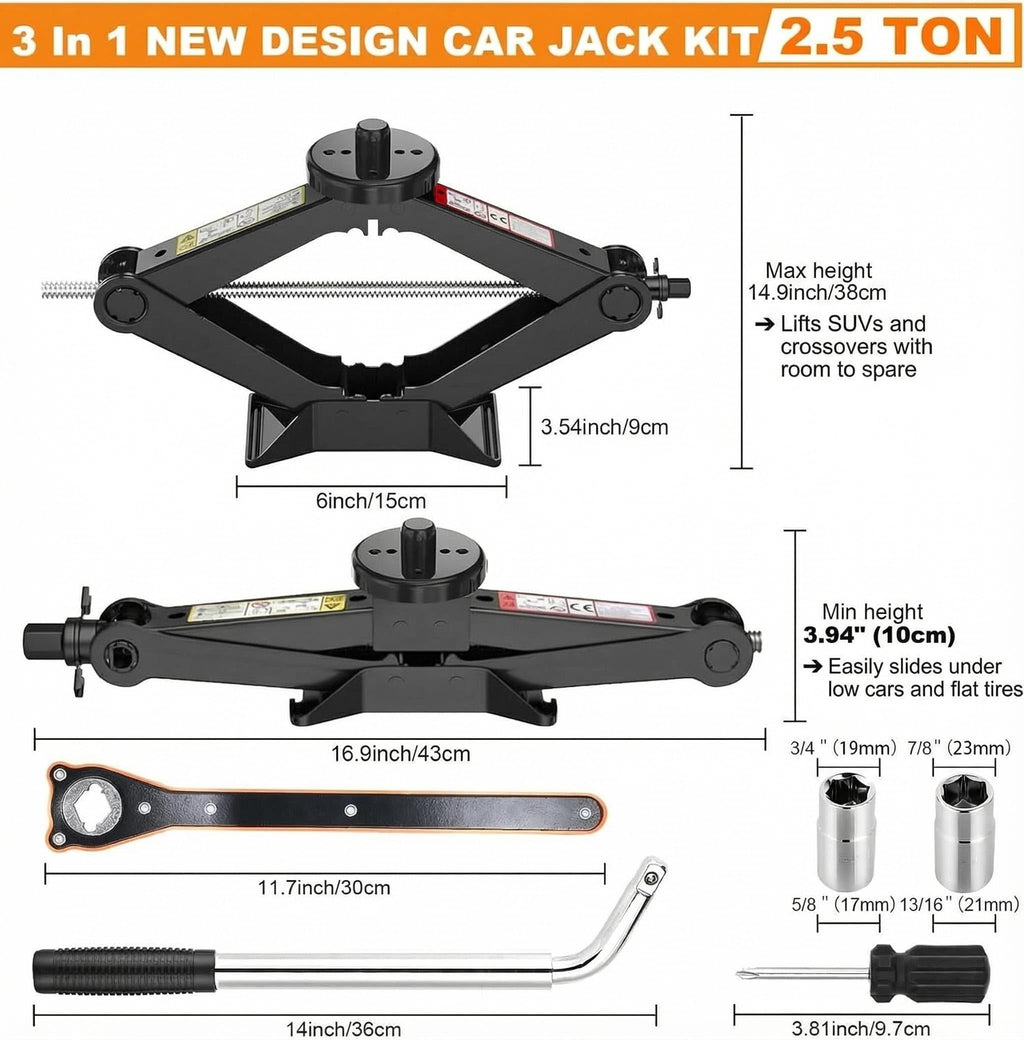 Scissor Car Jack Kit 2.5 Ton V8669