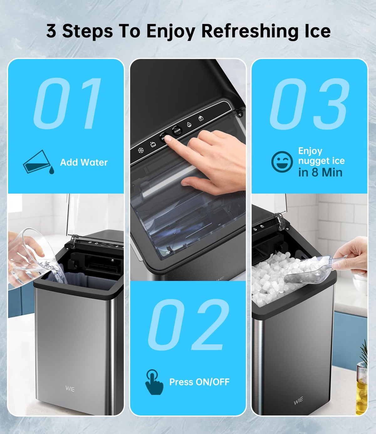 40LBS Nugget Countertop Ice Maker F253