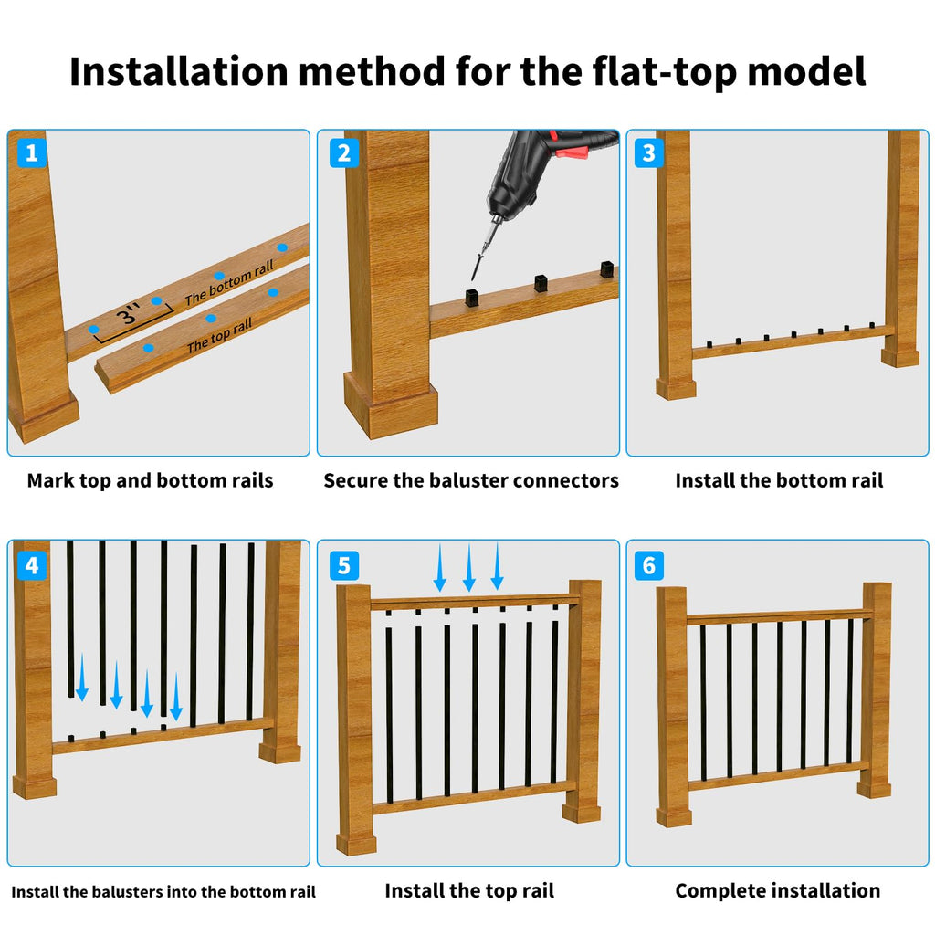 120 Pack 32" Black Aluminum Deck Balusters Y644871