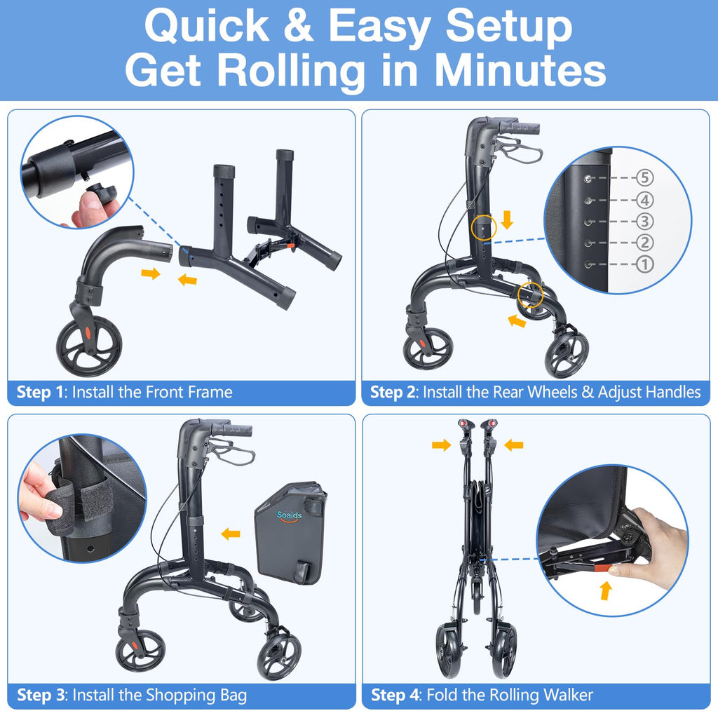 Lightweight Foldable 3 Wheel Walker R535