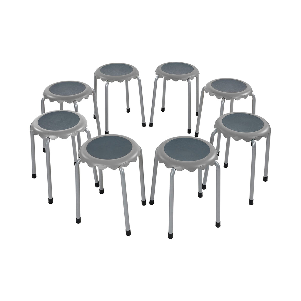 Grey 8-Piece Stackable Stool Seating Set R725