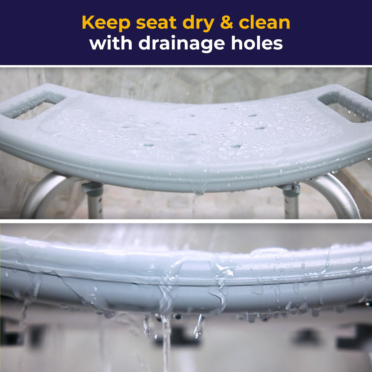 Adjustable Non-Slip Aluminum Shower and Bath Chair K693
