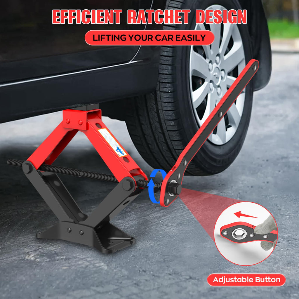 3 Ton Heavy Duty Scissor Jack Kit with Lug Wrench C714