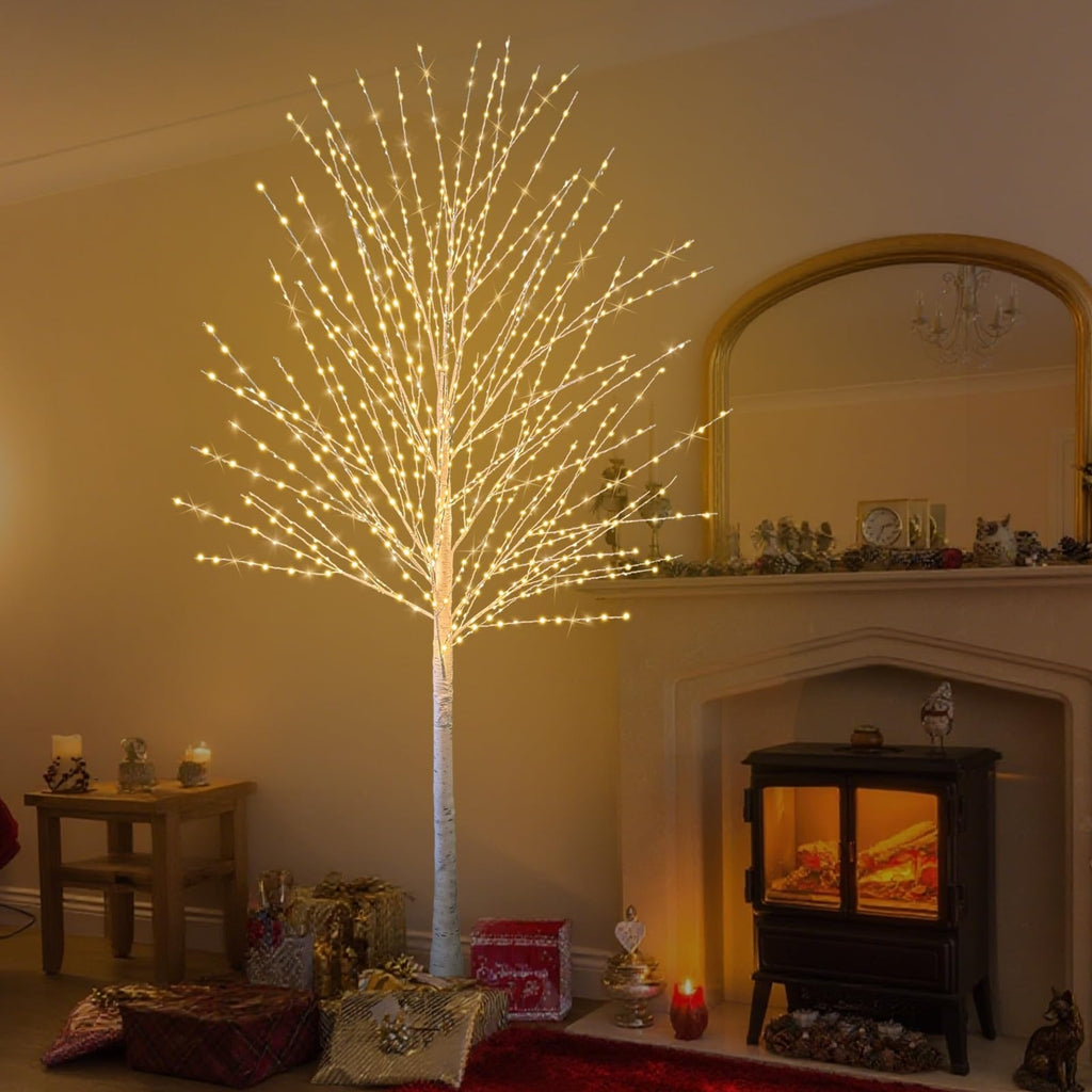 6FT Lighted Birch Tree with 880 LED Lights L67901