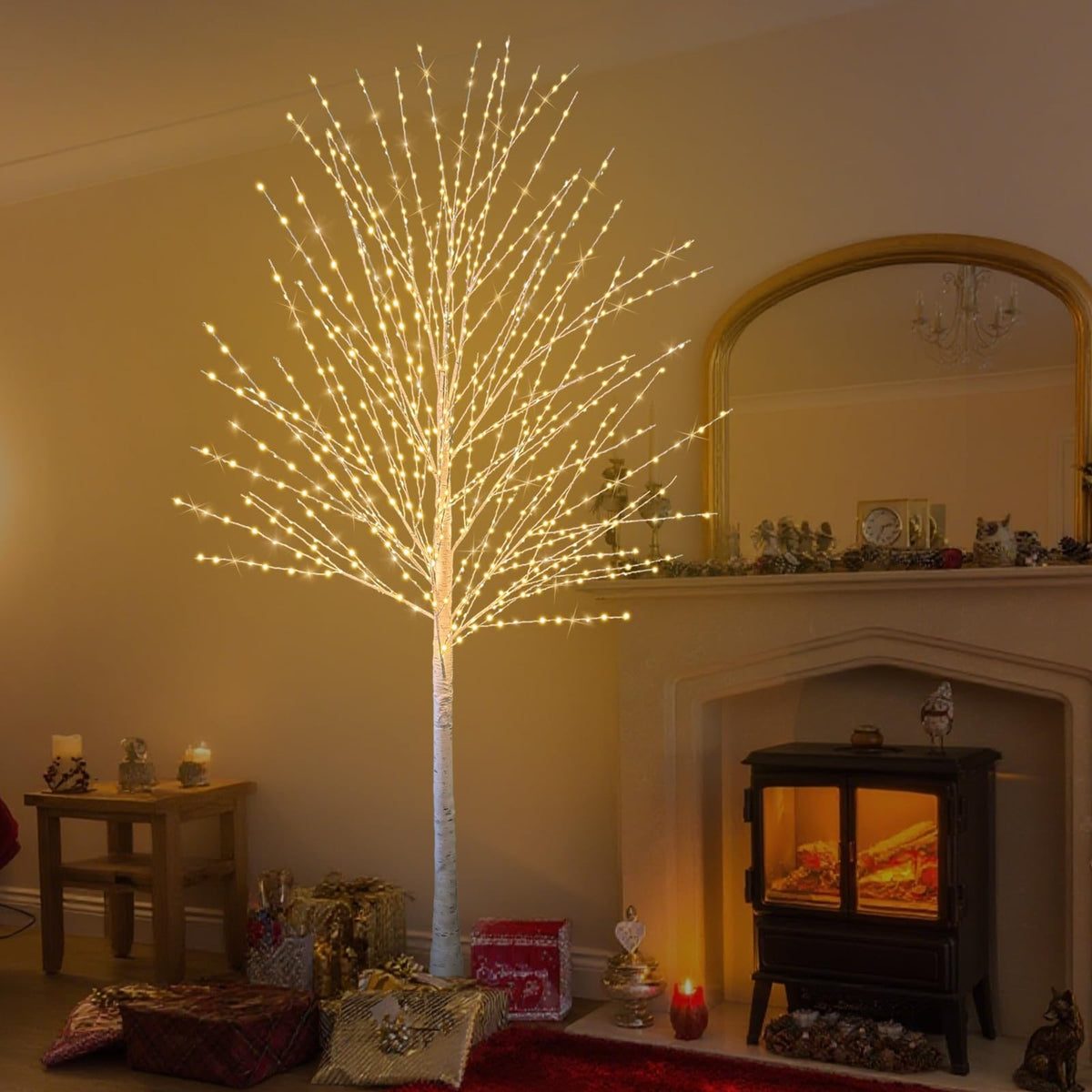6FT Lighted Birch Tree with 880 LED Lights L67901