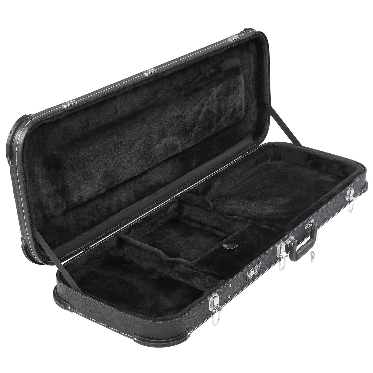 Black Electric Guitar Wood Hard Case with Handle G70298