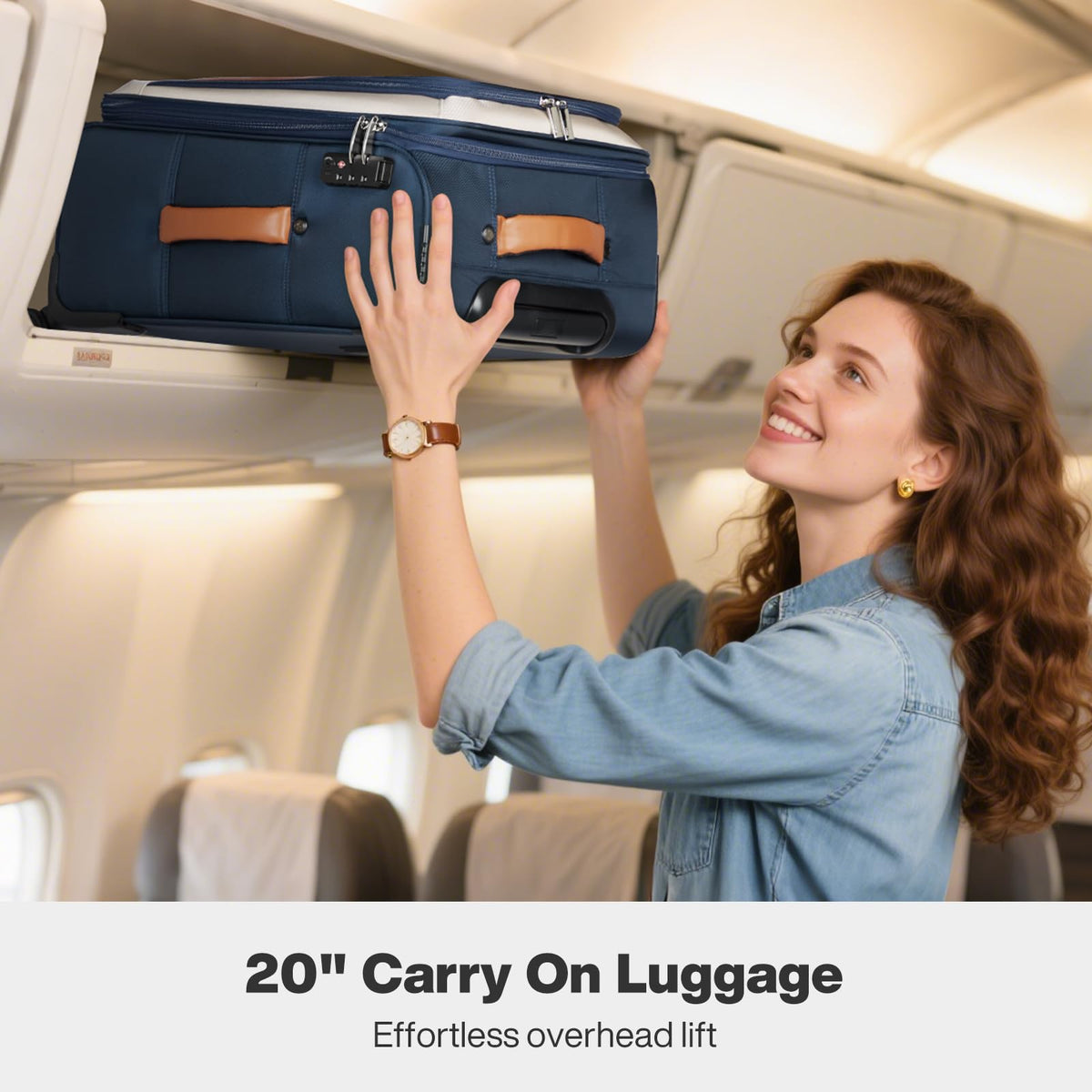 20 Inch Expandable Softside Carry On Luggage with Front Pocket K124516