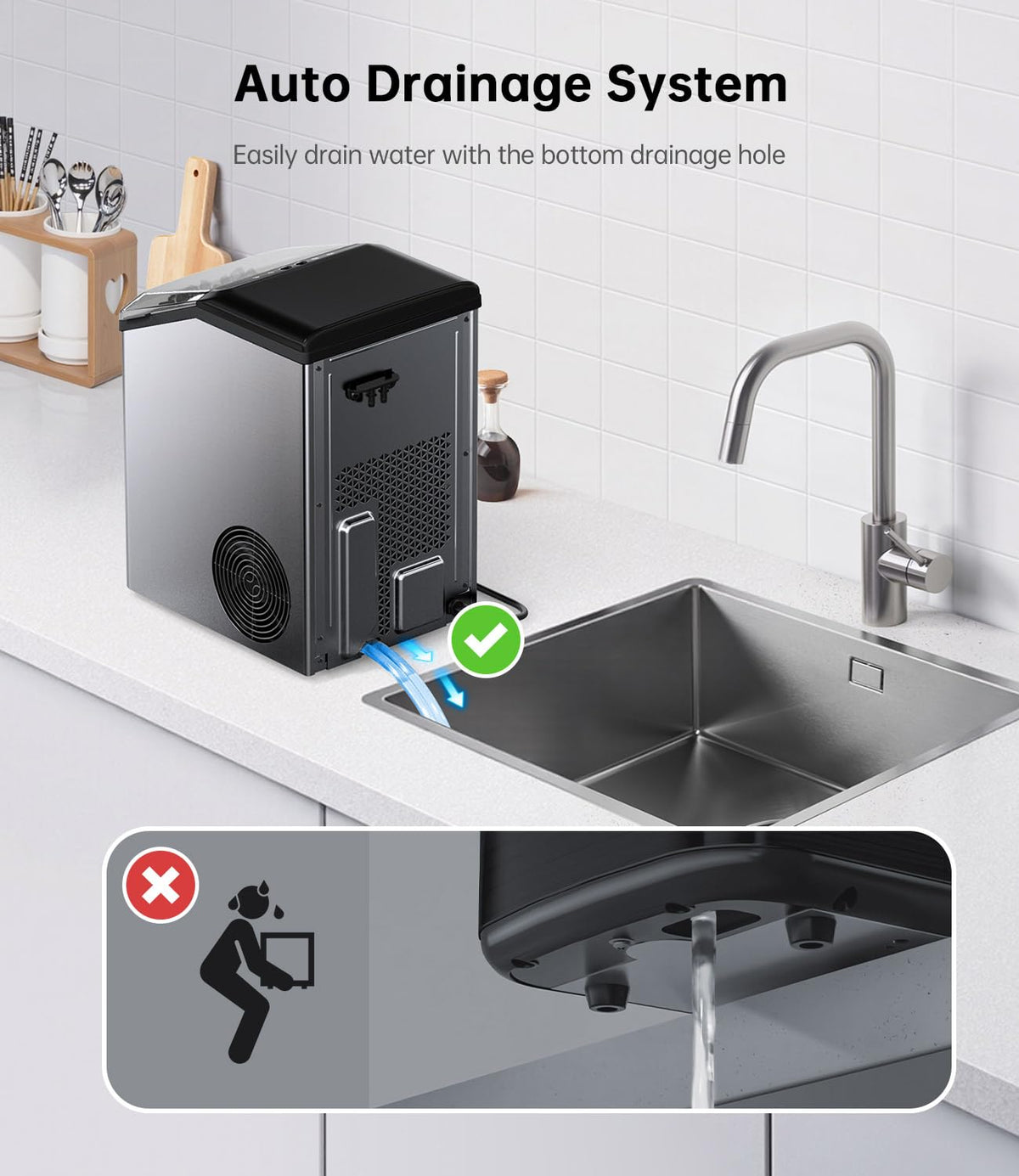 40LBS Nugget Countertop Ice Maker F253
