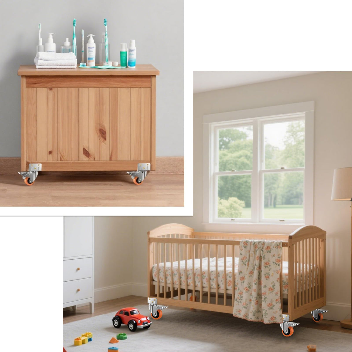 2" L-Shaped Swivel Caster Wheels Set of 4 P51949