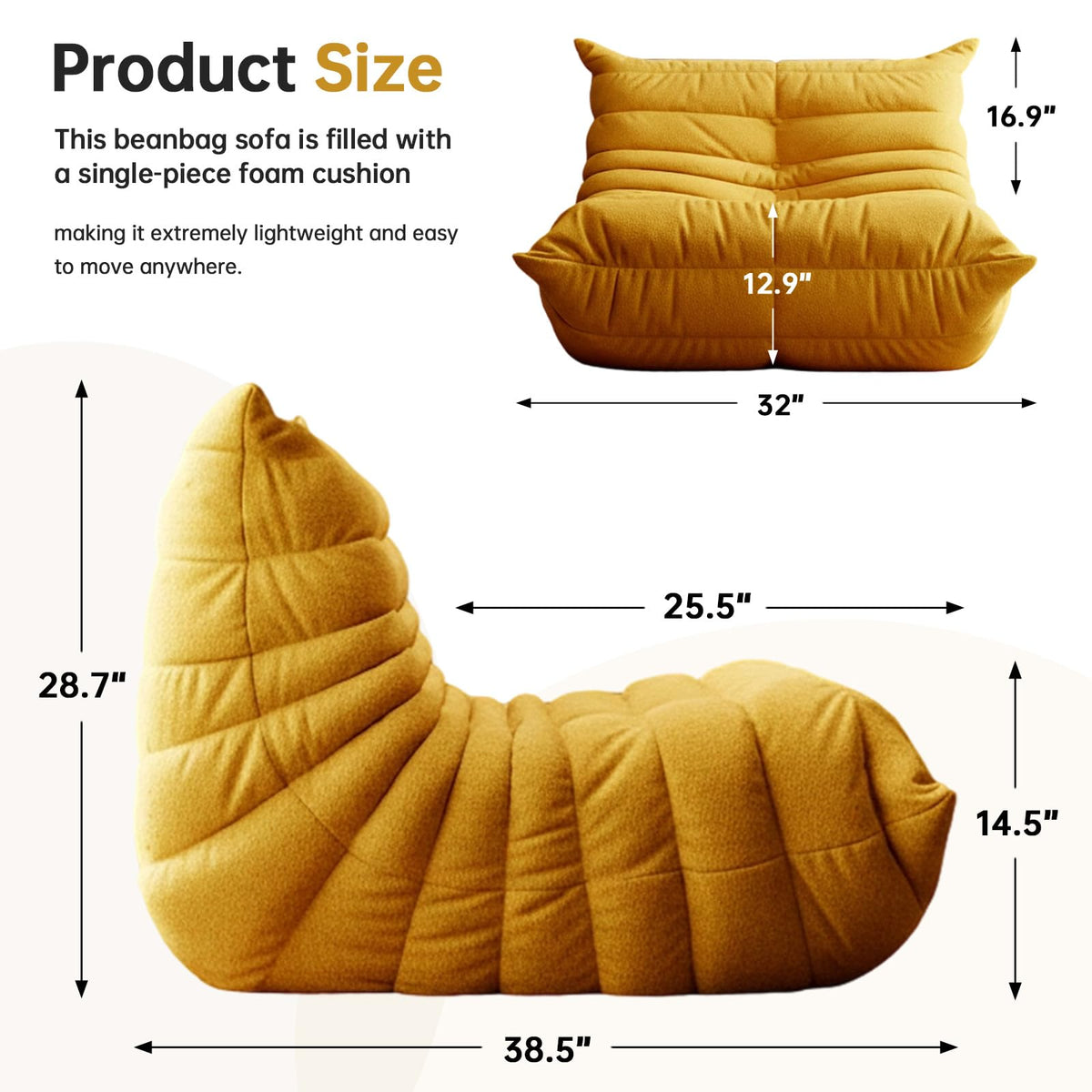 Oversized Memory Foam Bean Bag Chair F2880