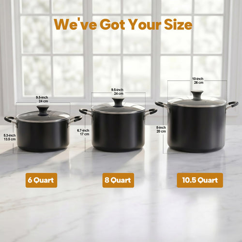 10.5 Quart Non Stick Stock Pot with Lid Q698