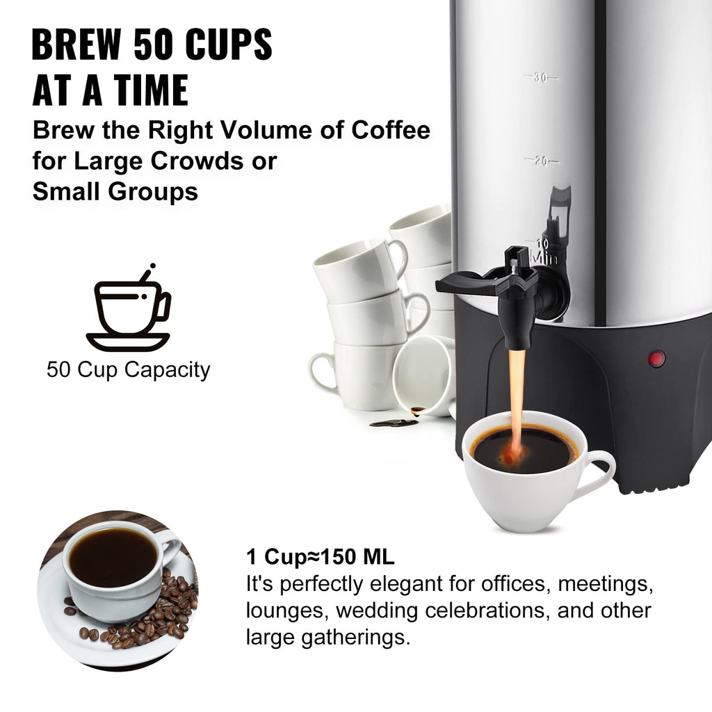 50 Cups Stainless Steel Commercial Coffee Urn U517671