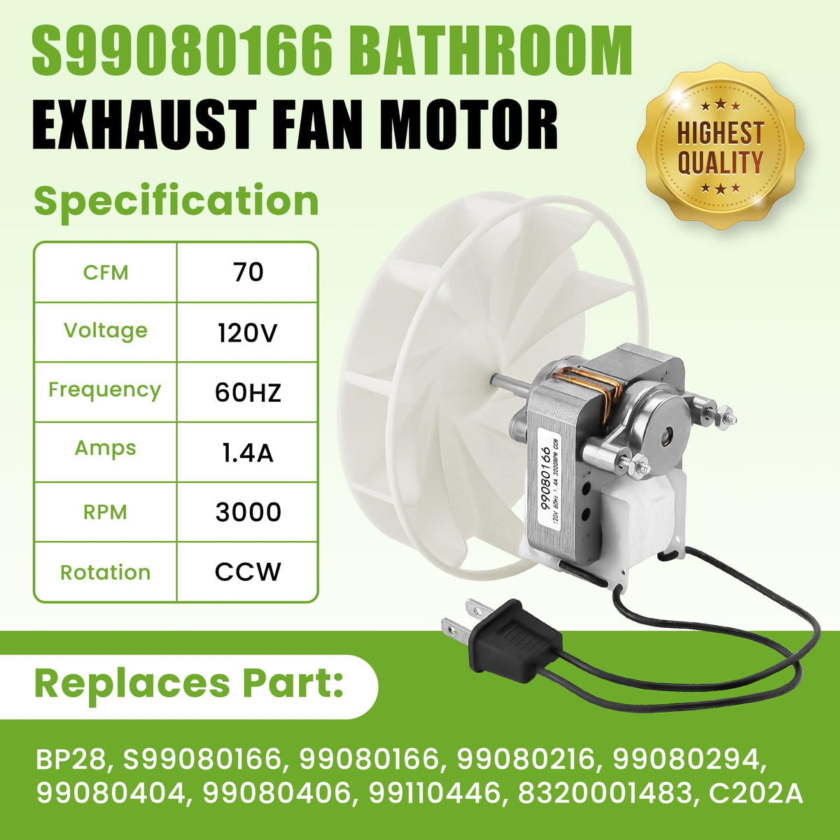 Bath Fan Motor X150893