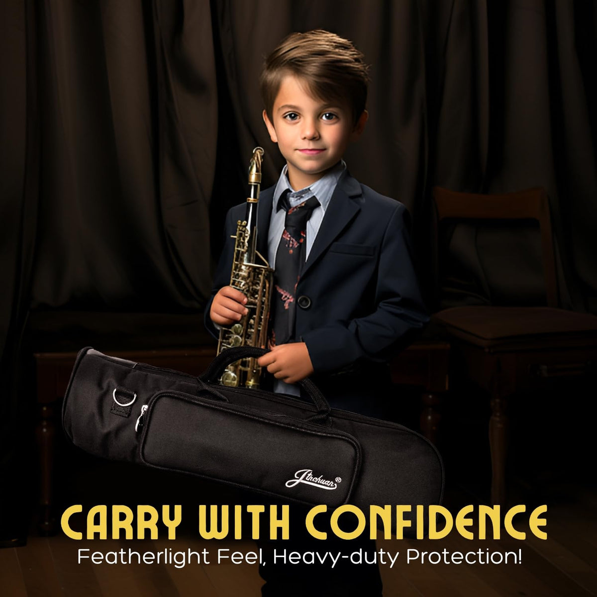 Cotton Padded Black Trumpet Bag with Adjustable Shoulder Strap Z6624