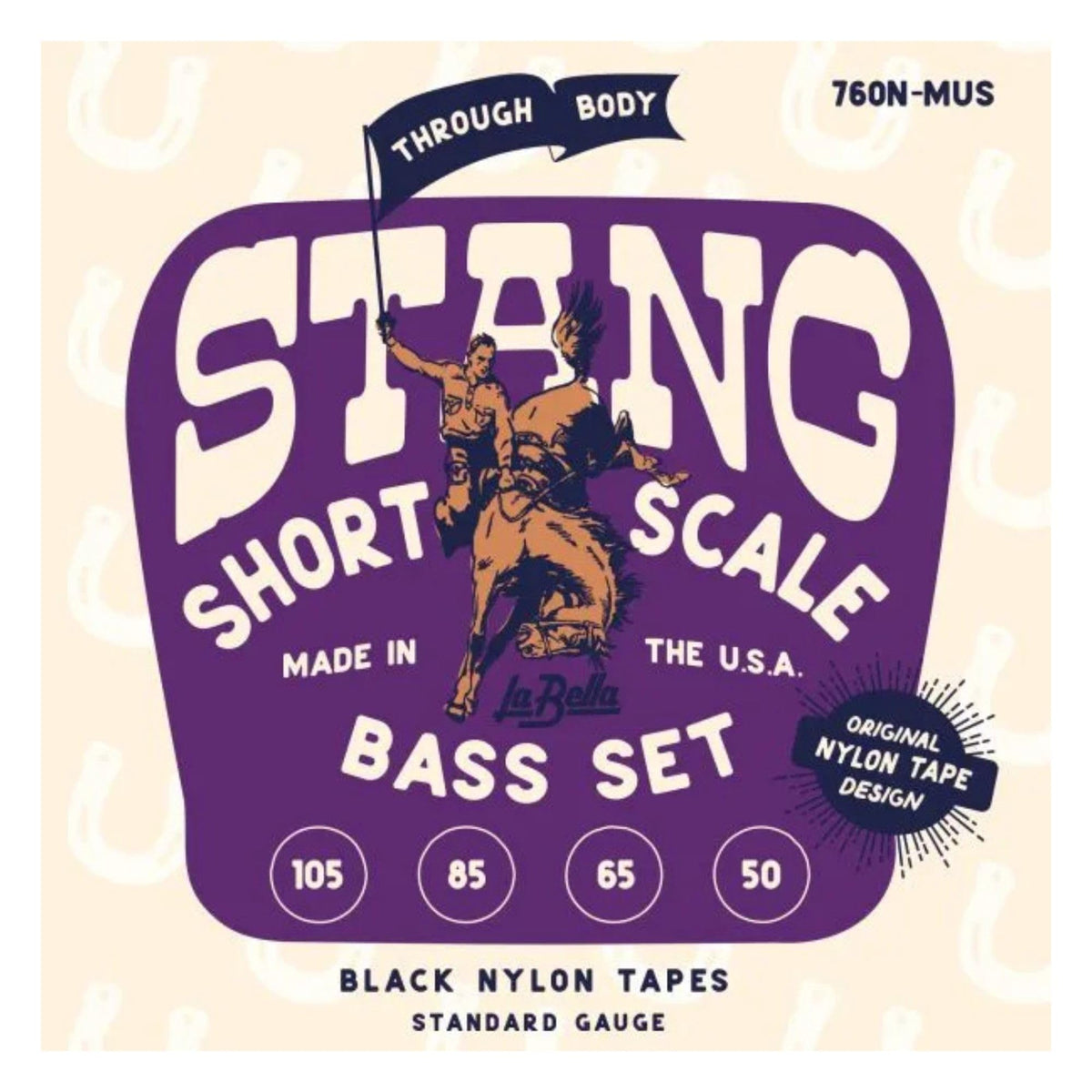 Black Nylon Tape Short Scale Bass Guitar String 50-105 C2868