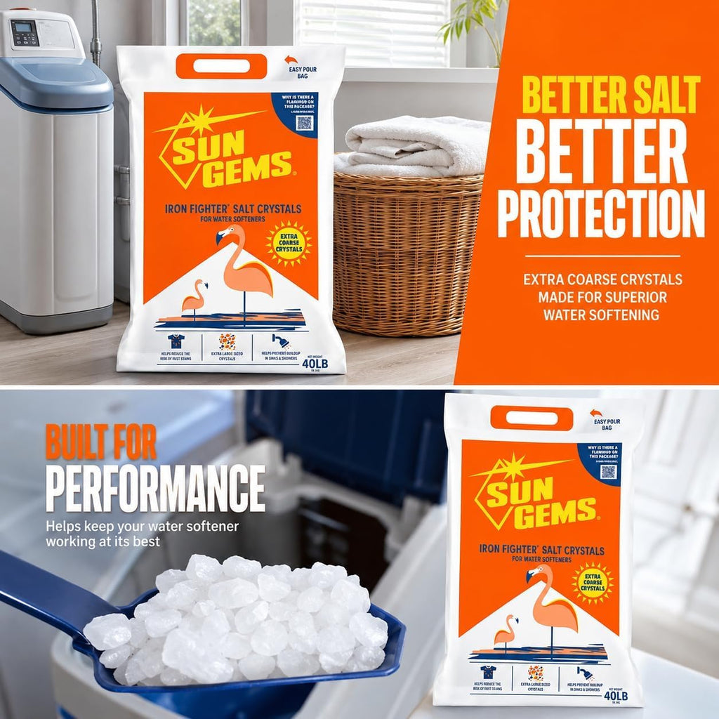 Water Softener Salt Crystals 40 lb Extra Coarse G9187