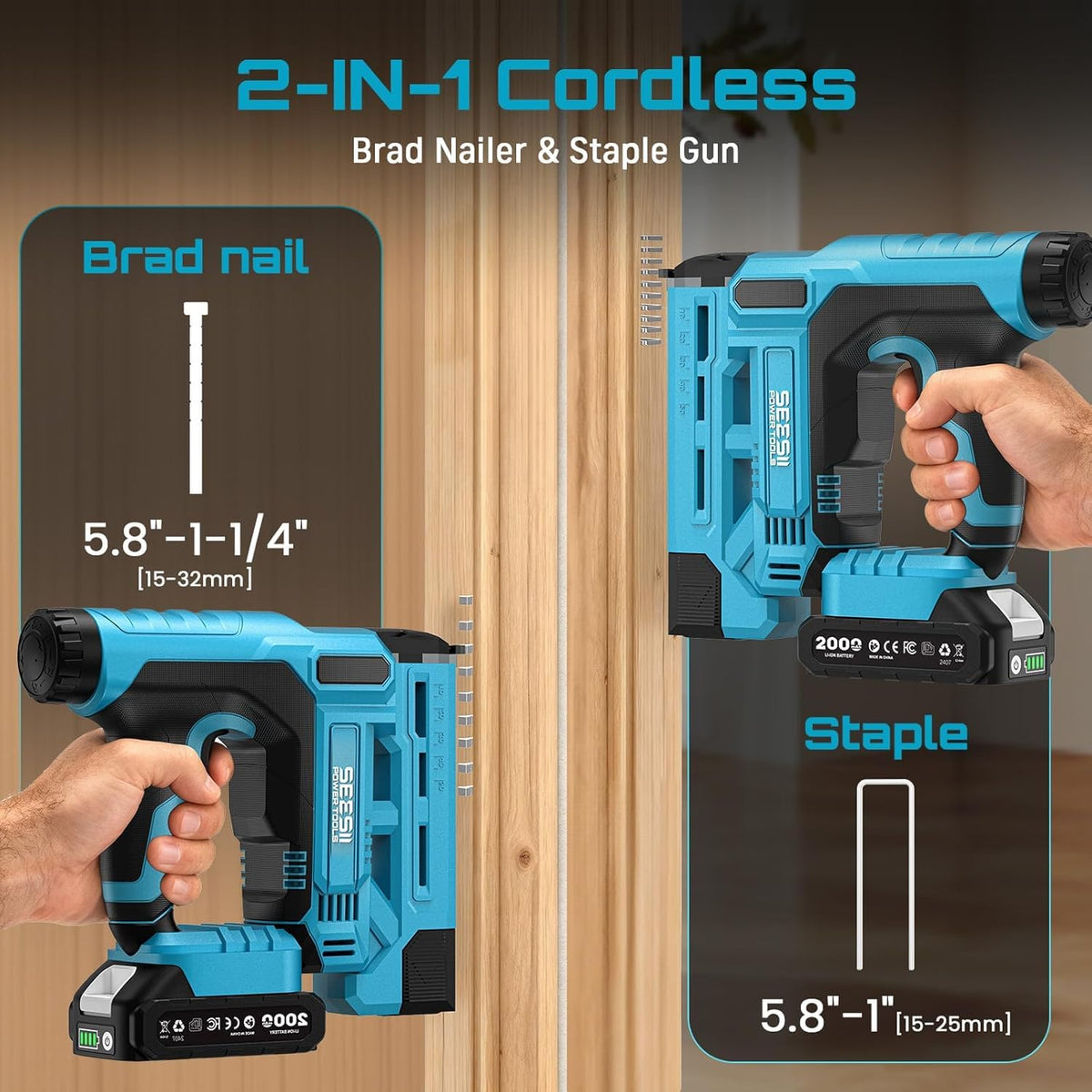 Cordless 18GA Nail Gun with Battery X613