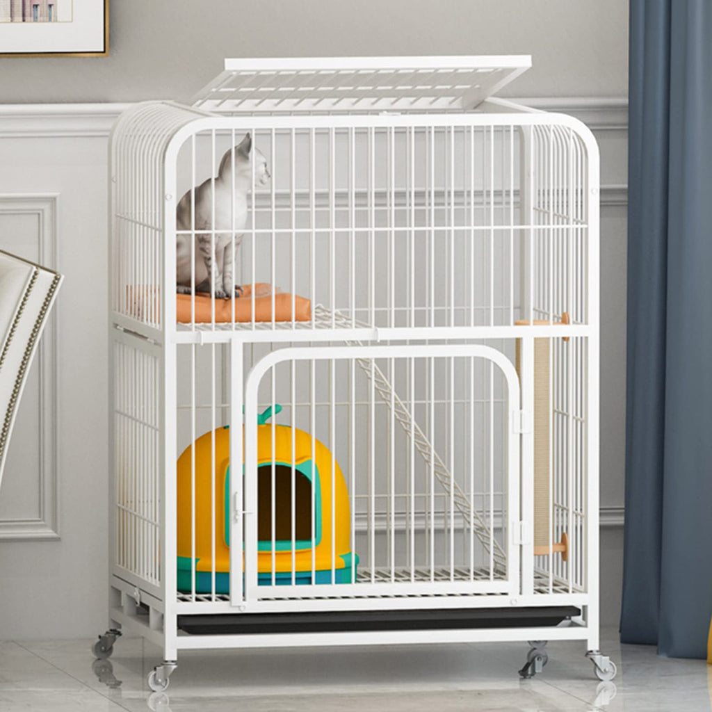 Large 3-Tier Metal Wire Cat Cage with Hammock and Casters S183