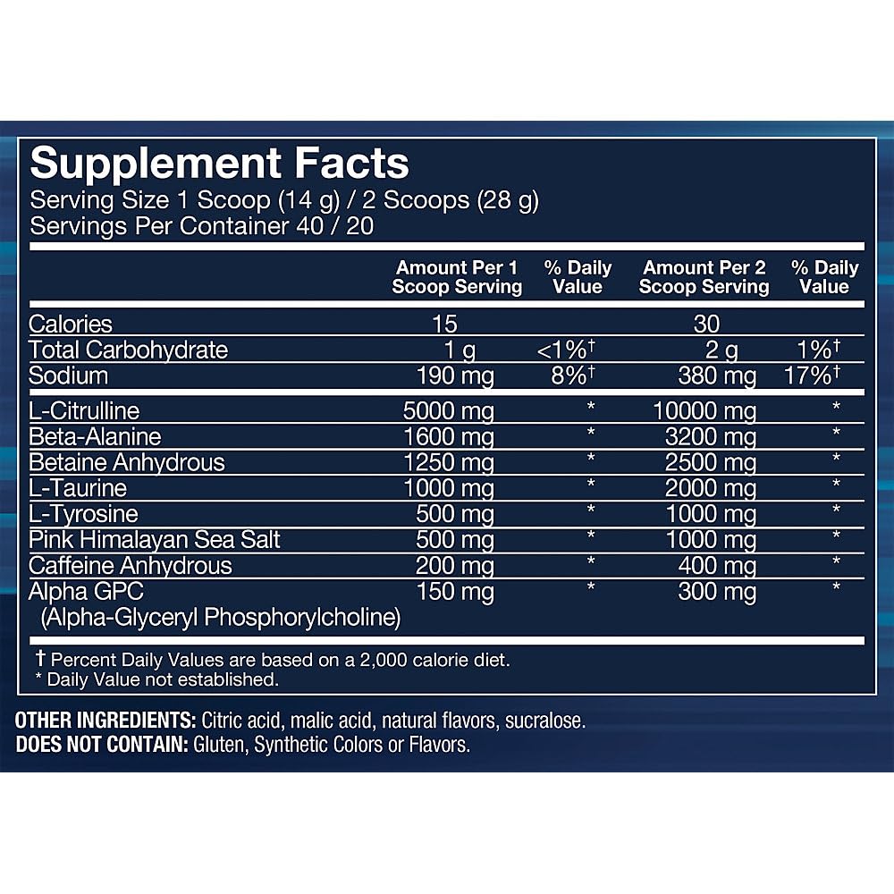 Pre-Workout Formula Powder 19.75 Oz 40 Servings Q3005