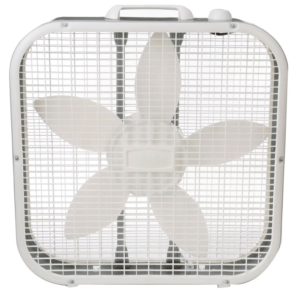 20" Weather Resistant Box Fan, 3-Speeds, White Q421