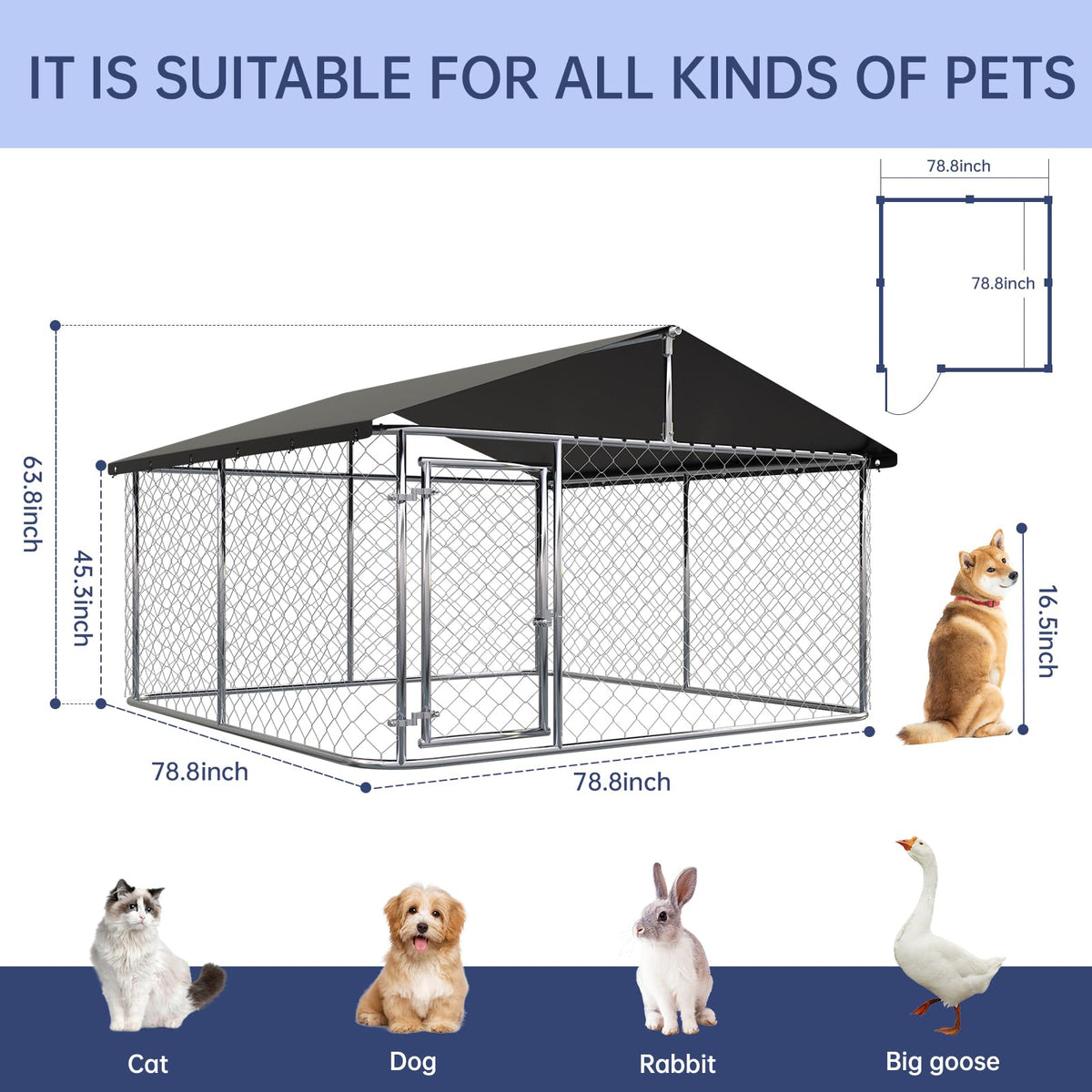 Heavy Duty Steel Mesh Dog Kennel T7678