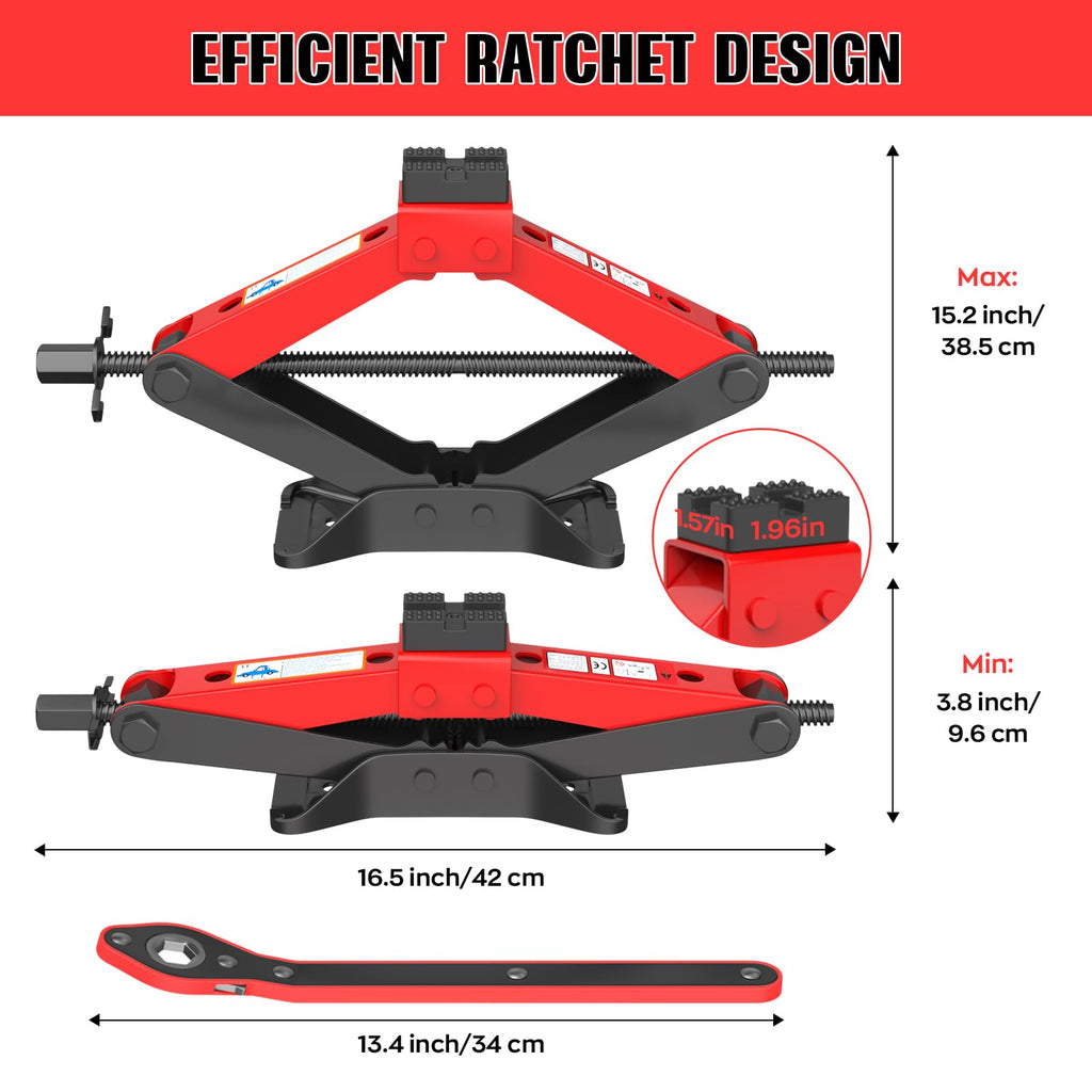 3 Ton Heavy Duty Scissor Jack Kit with Lug Wrench C714