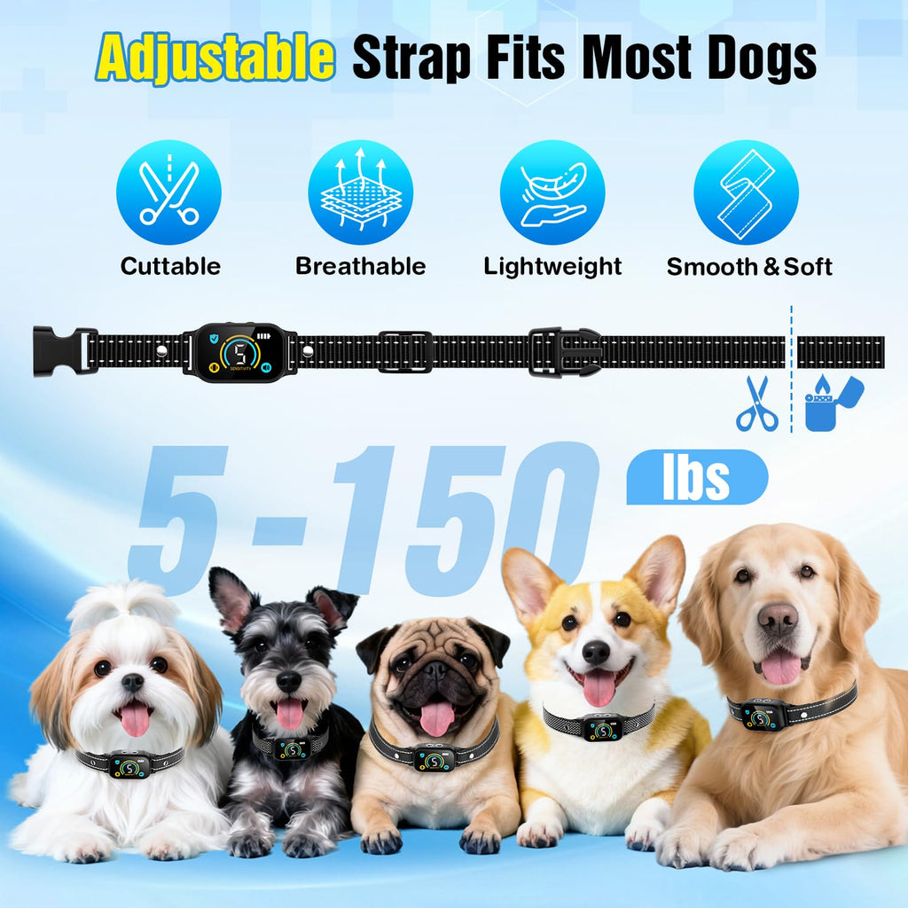 2 Pack Rechargeable Dog Bark Collar with Beep Vibration U563