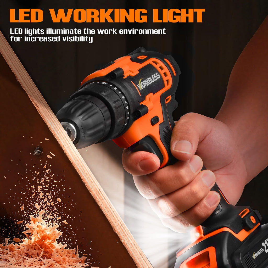 21V Cordless Drill Set with Battery Charger C21056
