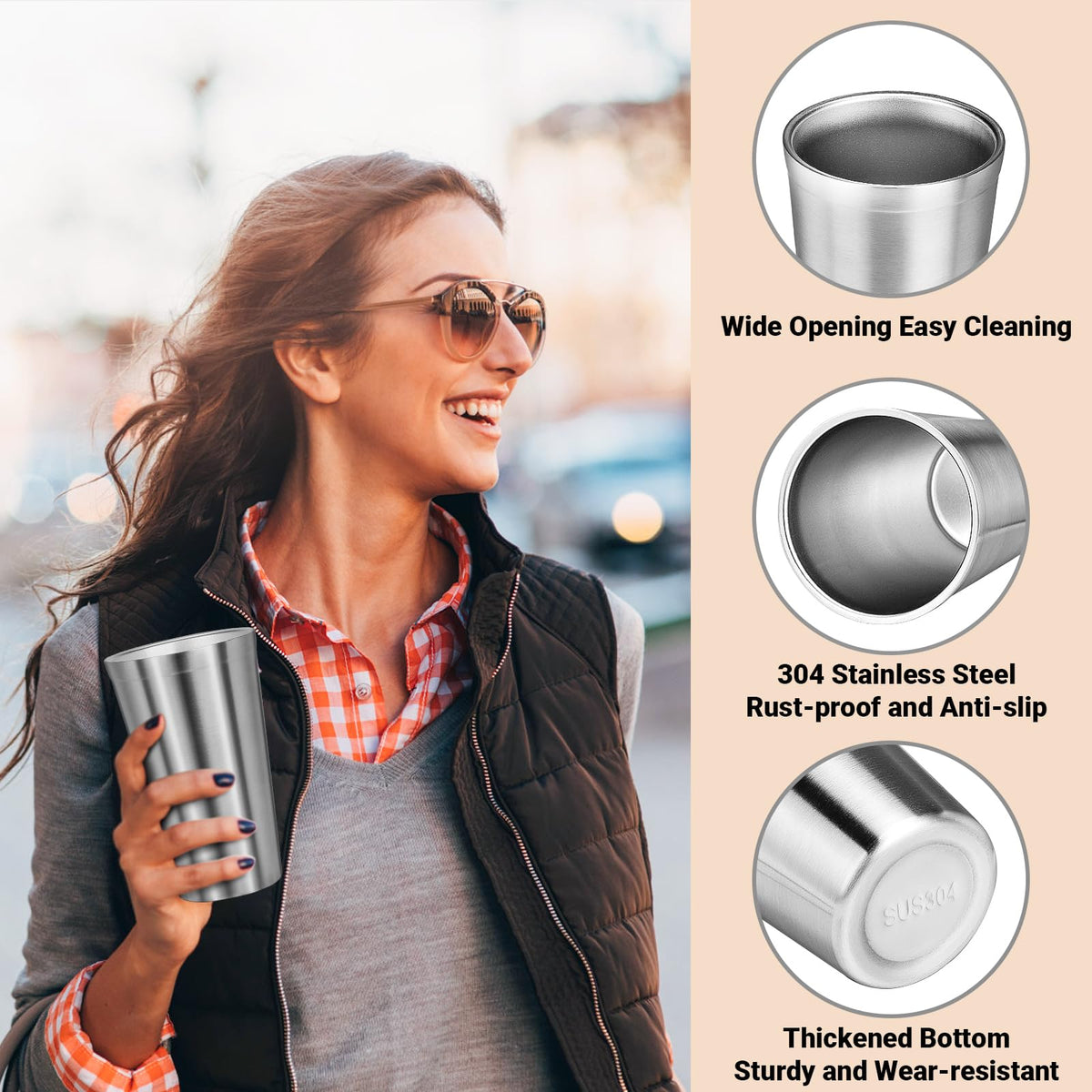 16 oz Stainless Steel Insulated Tumbler 8 Pack B291