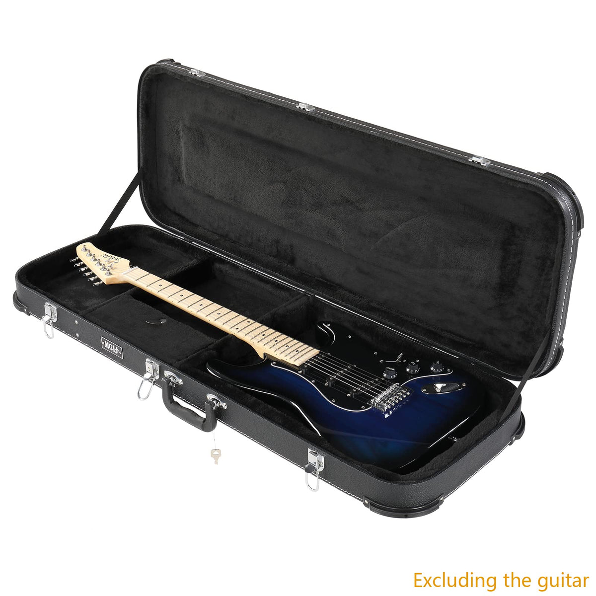 Black Electric Guitar Wood Hard Case with Handle G70298