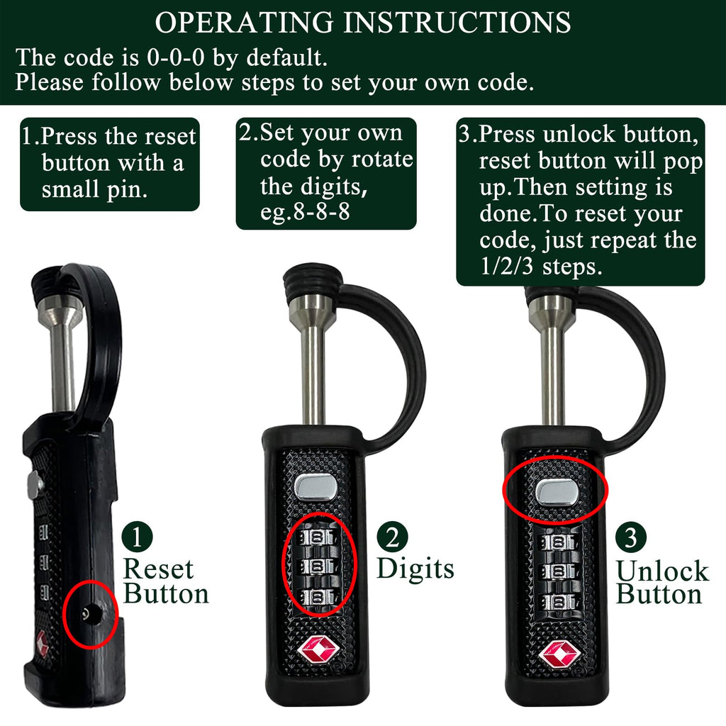 Orange 4-Pack 3-Dial Combo Lock B323192