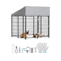 Outdoor Dog Kennel with UV-Resistant & Waterproof Roof Cover J823799