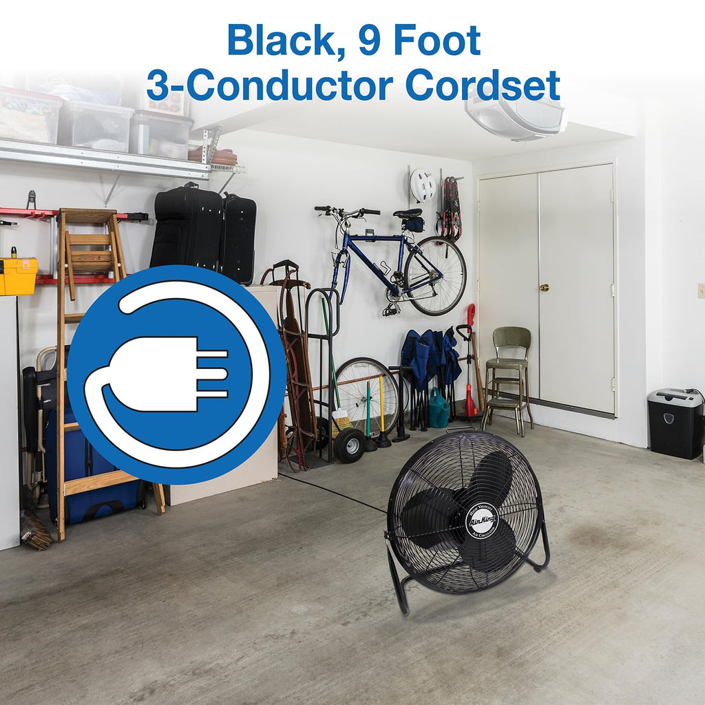 20-Inch High Velocity Pivoting Floor Fan, Black T87018