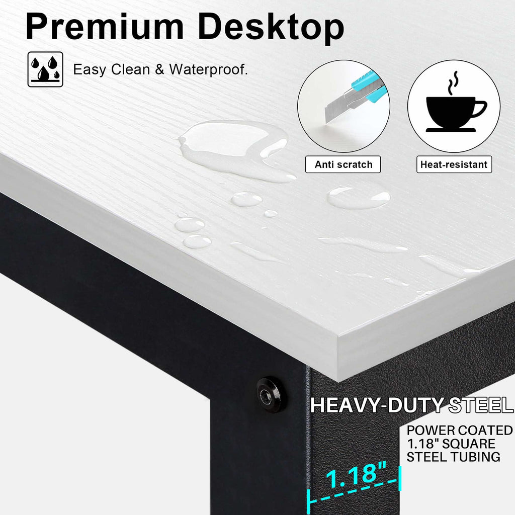 White Computer Desk with Hutch and Shelves C688