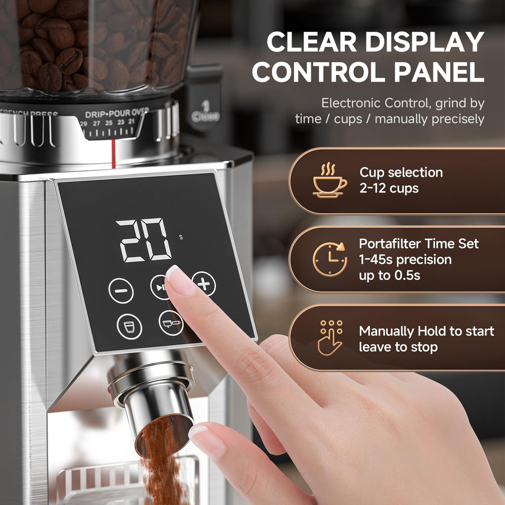 Conical Burr Coffee Grinder with 45 Grind Settings T803