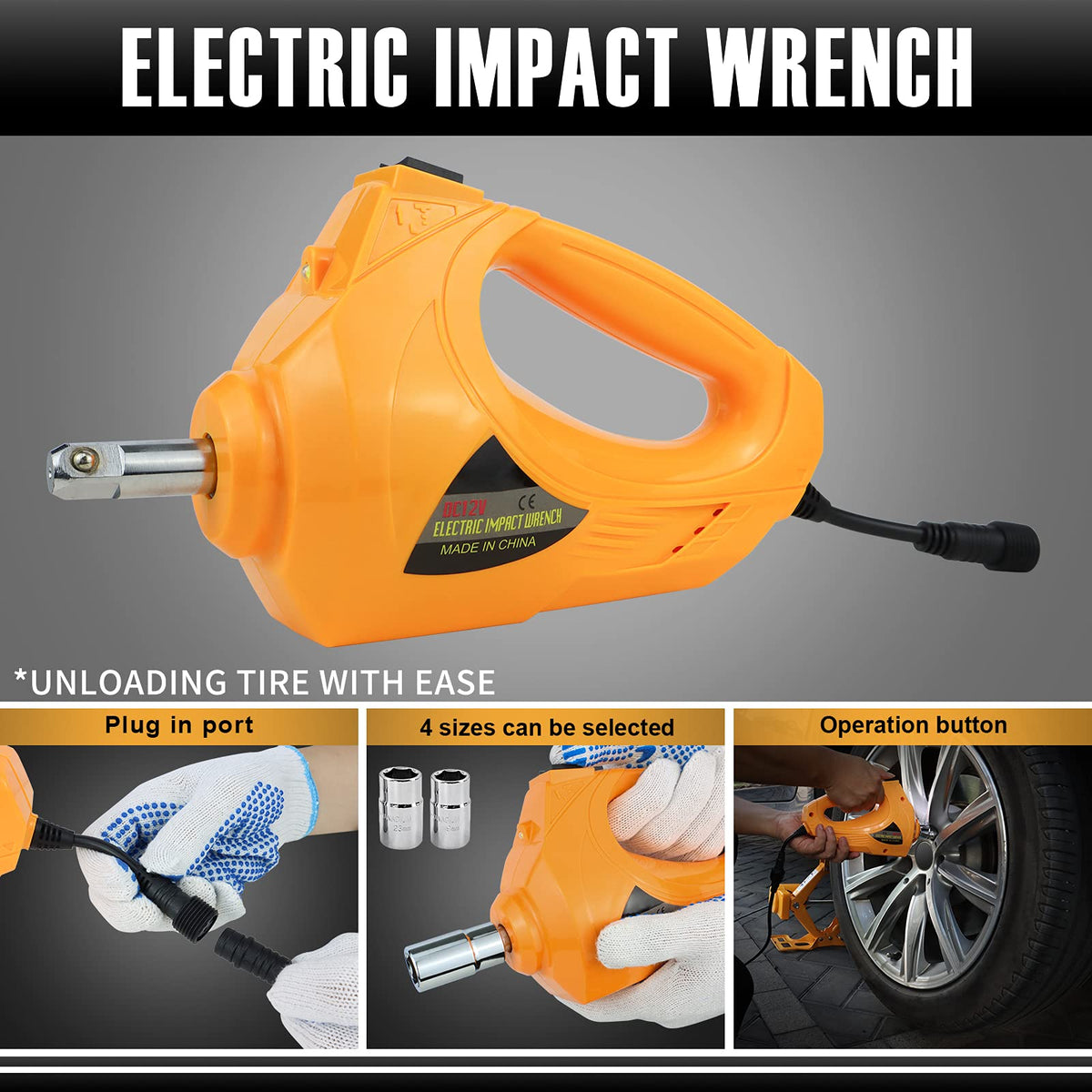 3 Ton 12V Electric Scissor Car Jack Kit with Impact Wrench U874071